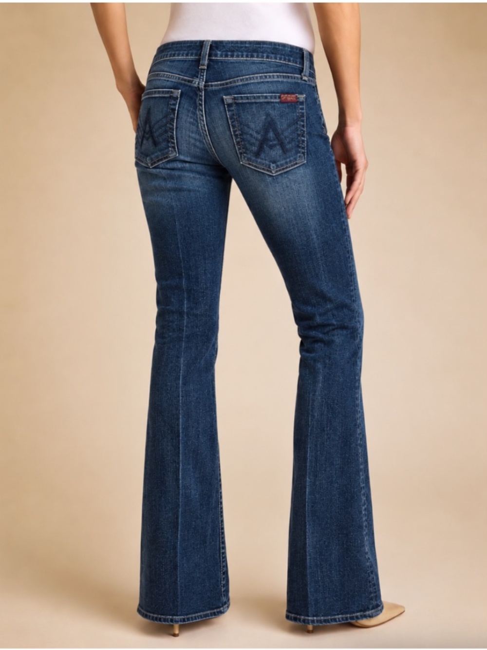 7 For All Mankind ‘A’ Pocket Y2K Flare Jean Dark Blue Women’s 29
